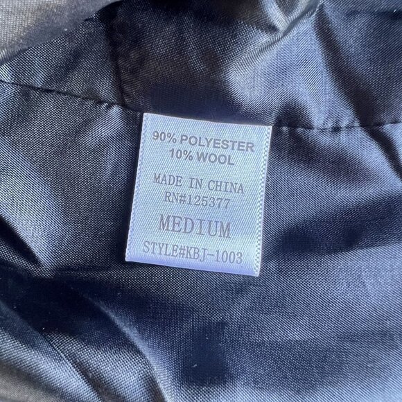 Emmelee Pea Coat Gray Houndstooth Collared Jacket Size M - Picture 7 of 10